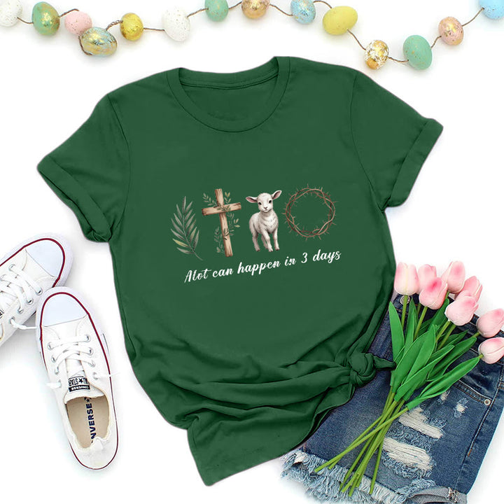 Christianartworkshop Three Days Resurrection Premium T-Shirt - Dark Green - 2XL - image 3