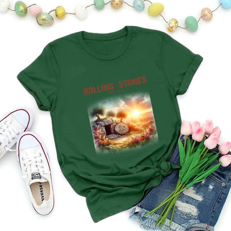 Christianartworkshop Faith-Inspired Rolling Stones T-Shirt - Dark Green - 2XL - image 6