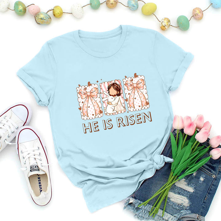 Christianartworkshop Easter Bunny Girl Resurrection T-Shirt - Blue - 2XL - image 3