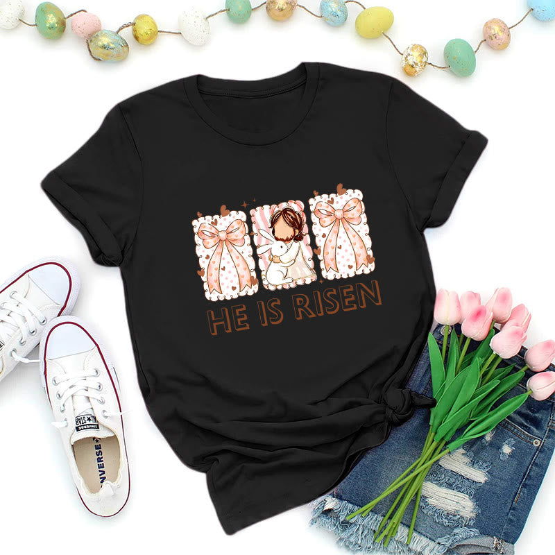 Christianartworkshop Easter Bunny Girl Resurrection T-Shirt - Black - 2XL - image 8