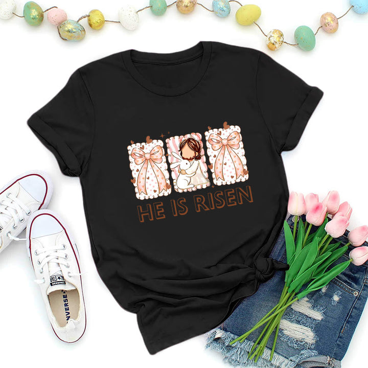 Christianartworkshop Easter Bunny Girl Resurrection T-Shirt - Black - 2XL - image 8