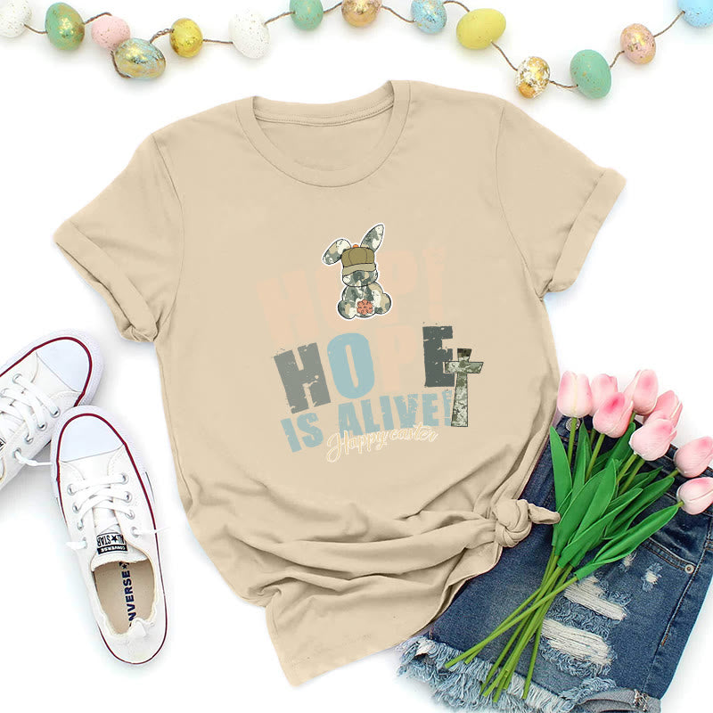 Christianartworkshop Hope Is Alive Easter Premium T-Shirt - Beige - 2XL - image 7