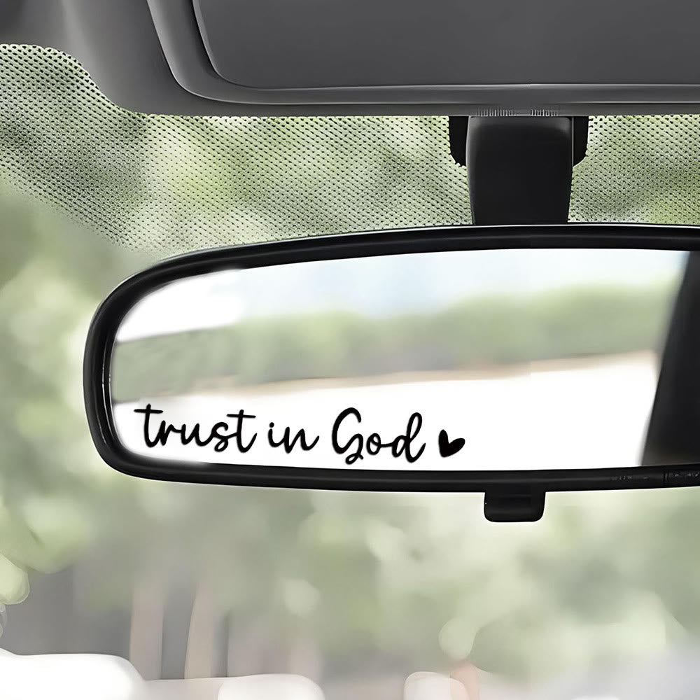 Christianartworkshop Trust in God Heart Accent Car Sticker: A Sacred Nudge to Pray on Every Journey - Black - Set of 10 - image 0