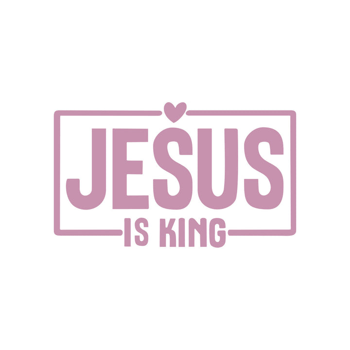 Christianartworkshop Jesus Is King Heart Accent Car Sticker: A Sacred Symbol of Prayer for Daily Travel - image 1