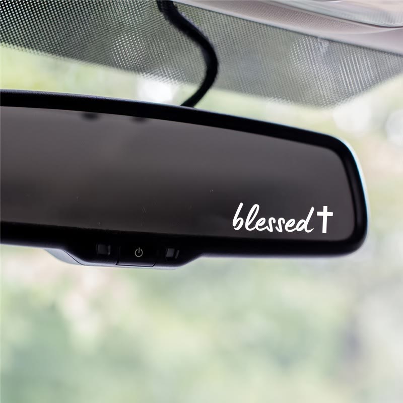 Christianartworkshop Blessed Cross Accent Car Sticker: A Sacred Symbol of Prayer for Daily Travel - White - Set of 10 - image 0