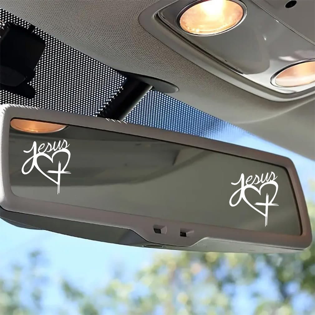 Christianartworkshop Jesus Heart & Cross Accent Car Sticker: A Gentle Nudge to Pause and Pray - image 1