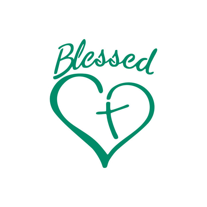 Christianartworkshop Blessed Heart & Cross Accent Car Sticker: A Gentle Nudge to Pause and Pray - Green - Set of 10 - image 10