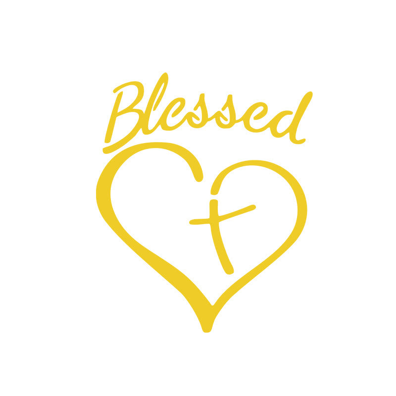 Christianartworkshop Blessed Heart & Cross Accent Car Sticker: A Gentle Nudge to Pause and Pray - Yellow - Set of 10 - image 11