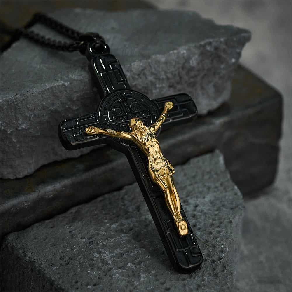 Christianartworkshop Classic Retro Style Crucifix St. Benedict Medal Protection Pendant Necklace - image 8