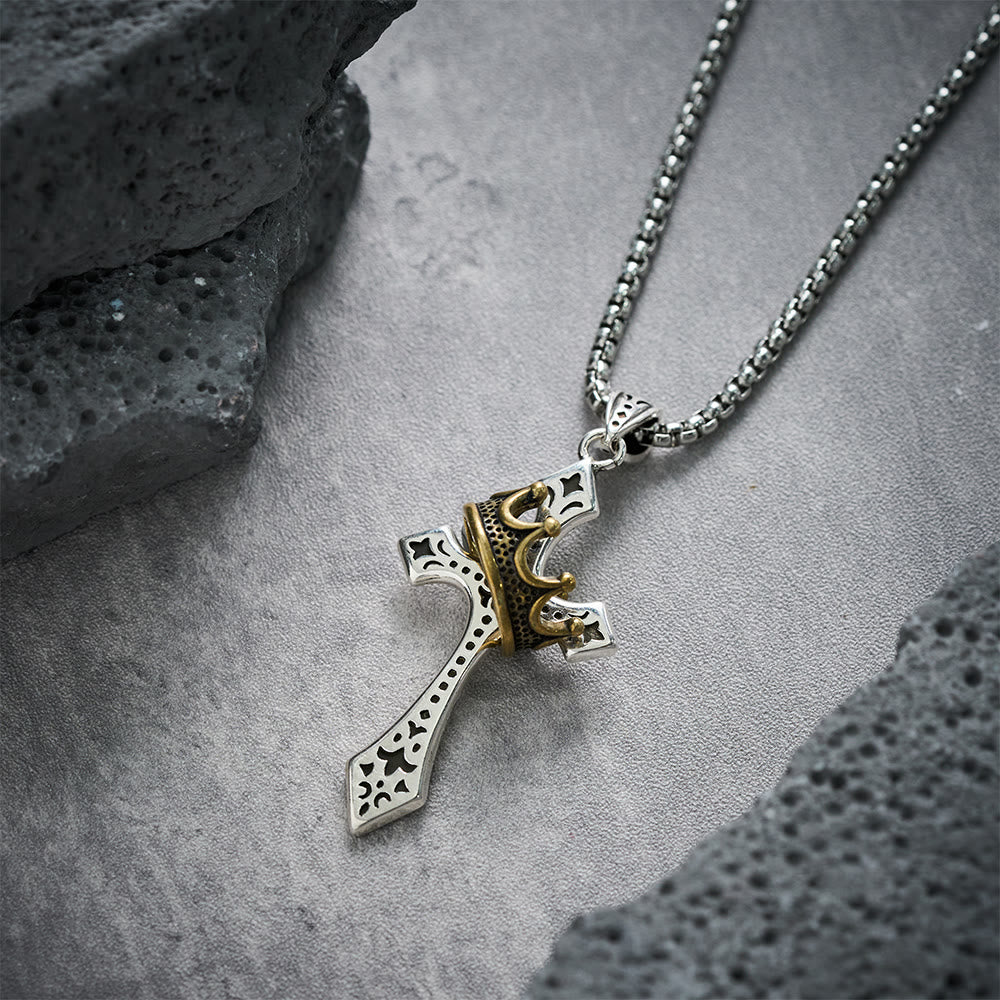 Christianartworkshop The Crown Cross Necklace Religion Jewelry - image 4