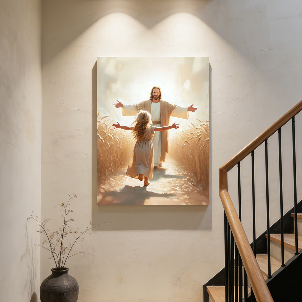 Christianartworkshop Run to Jesus Embrace Wall Art Prints: A Symbol of Unconditional Divine Love - image 2