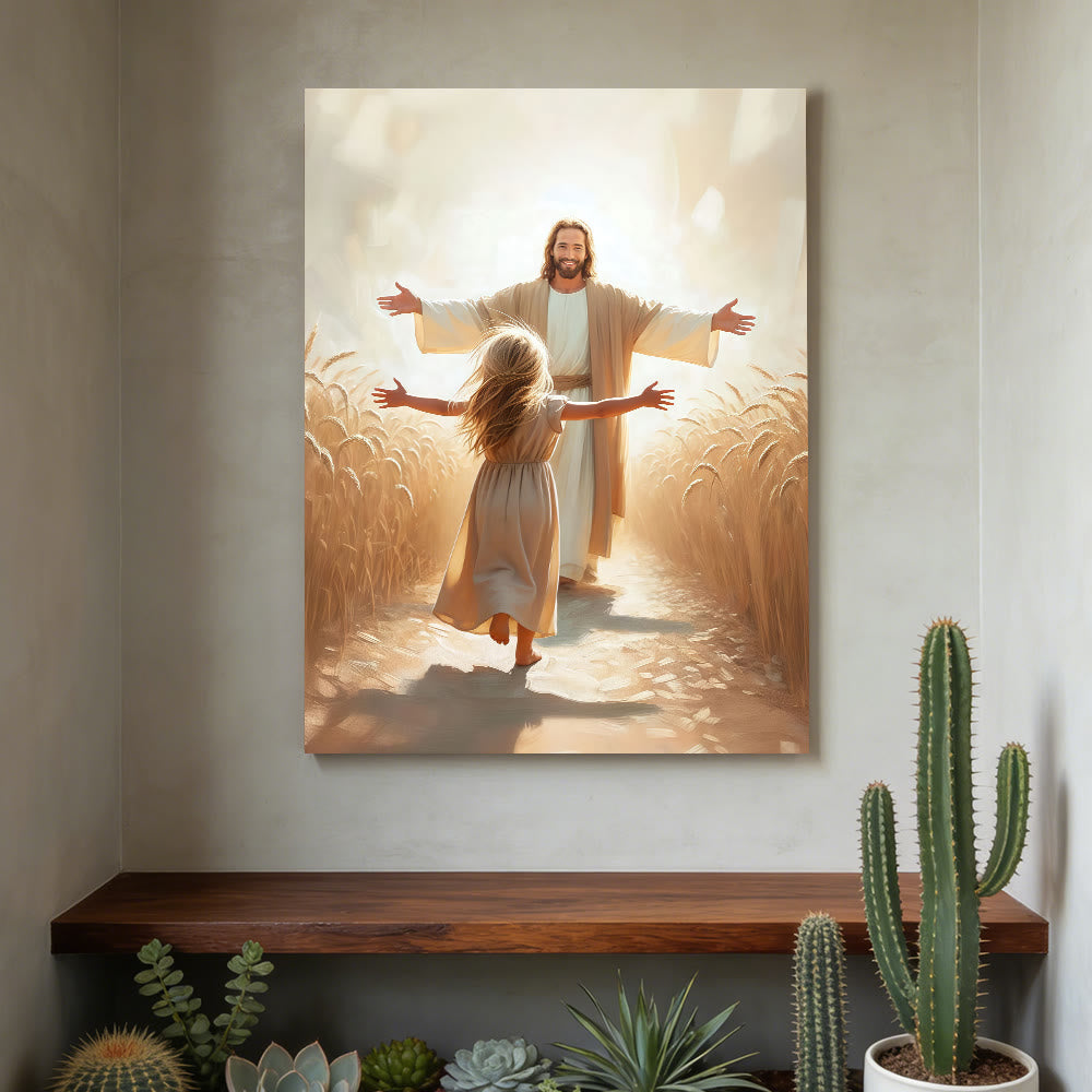 Christianartworkshop Run to Jesus Embrace Wall Art Prints: A Symbol of Unconditional Divine Love - image 3