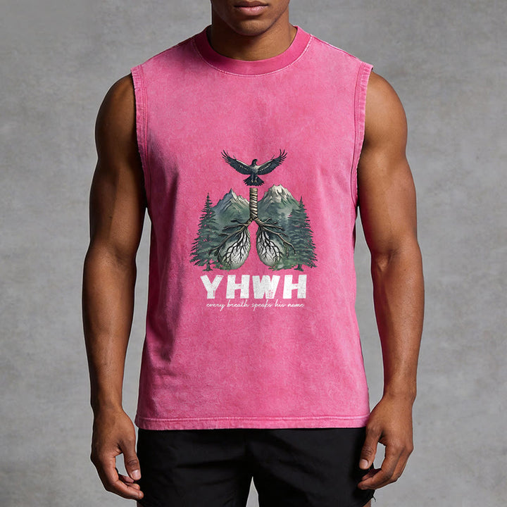 Christianartworkshop YHWH Breath of Life Faith Statement Unisex Washed Tank Top - image 10