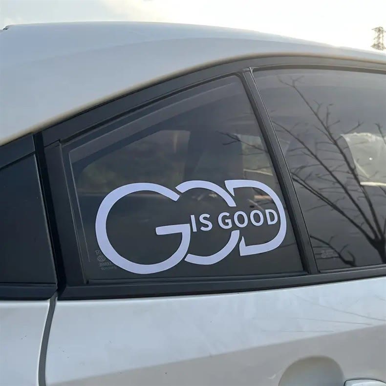 Christianartworkshop GOD IS GOOD Car Decal: Symbol of Faith and Blessing on the Road - image 2