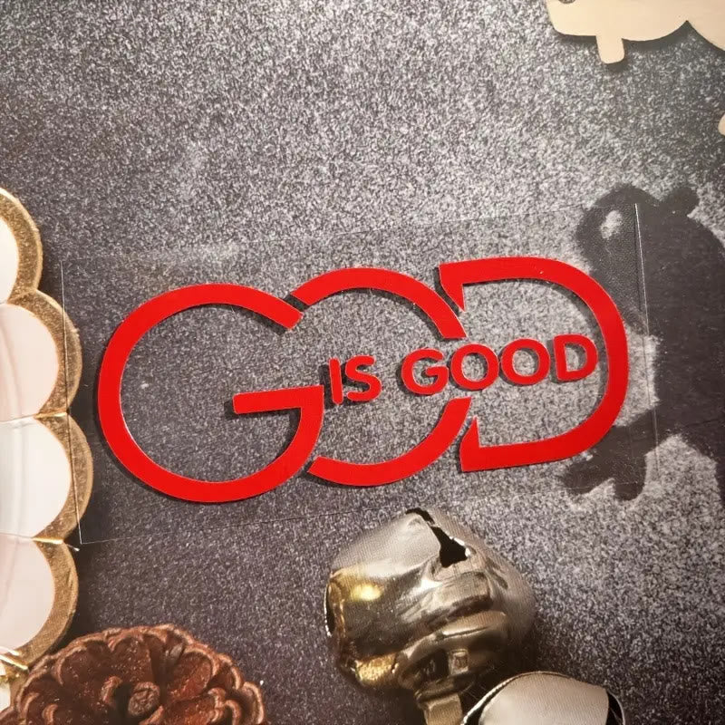 Christianartworkshop GOD IS GOOD Car Decal: Symbol of Faith and Blessing on the Road - Red - image 8