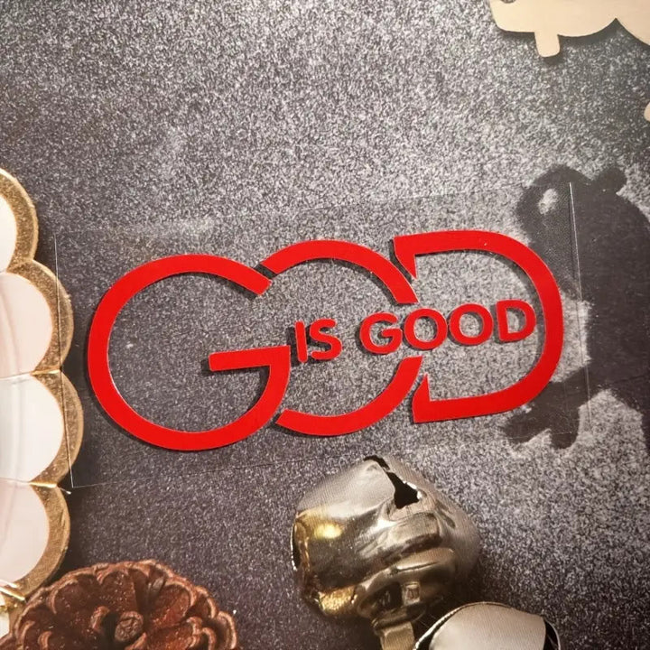 Christianartworkshop GOD IS GOOD Car Decal: Symbol of Faith and Blessing on the Road - Red - image 8