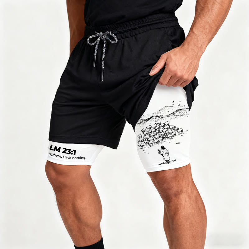 Christianartworkshop Psalm 23 Faithful Shepherd Printed Shorts - image 7