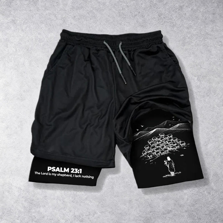 Christianartworkshop Psalm 23 Faithful Shepherd Printed Shorts - image 16