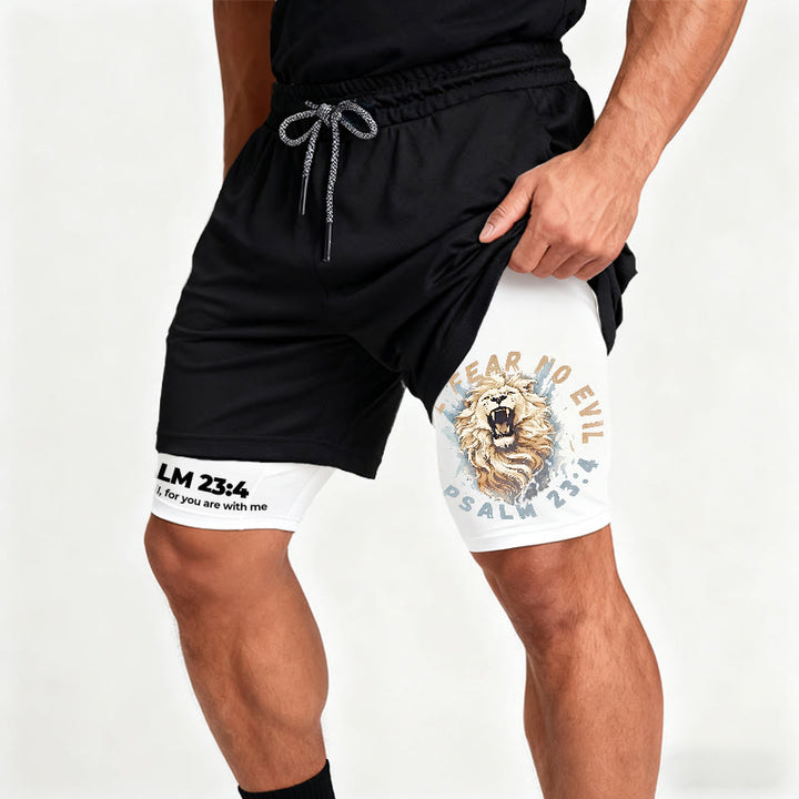 Christianartworkshop Psalm 23 I Will Fear No Evil Printed Shorts - image 5