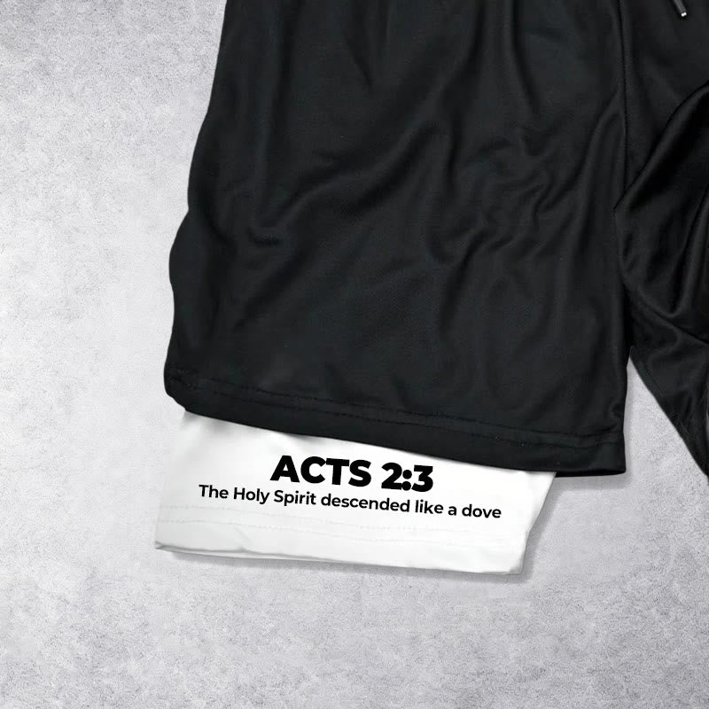 Christianartworkshop Acts 2:3 Holy Spirit Dove & Cross Performance Shorts - image 5