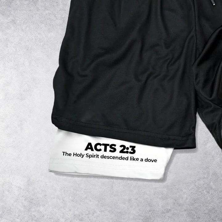 Christianartworkshop Acts 2:3 Holy Spirit Dove & Cross Performance Shorts - image 5