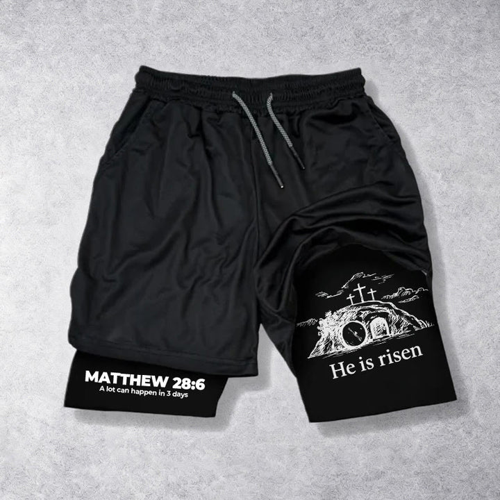 Christianartworkshop Matthew 28:6 He Is Risen Resurrection Performance Shorts - image 16