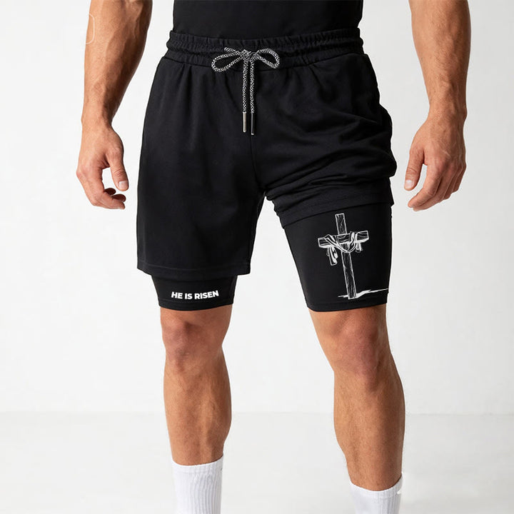 Christianartworkshop He Is Risen Resurrection Cross Performance Shorts - image 15