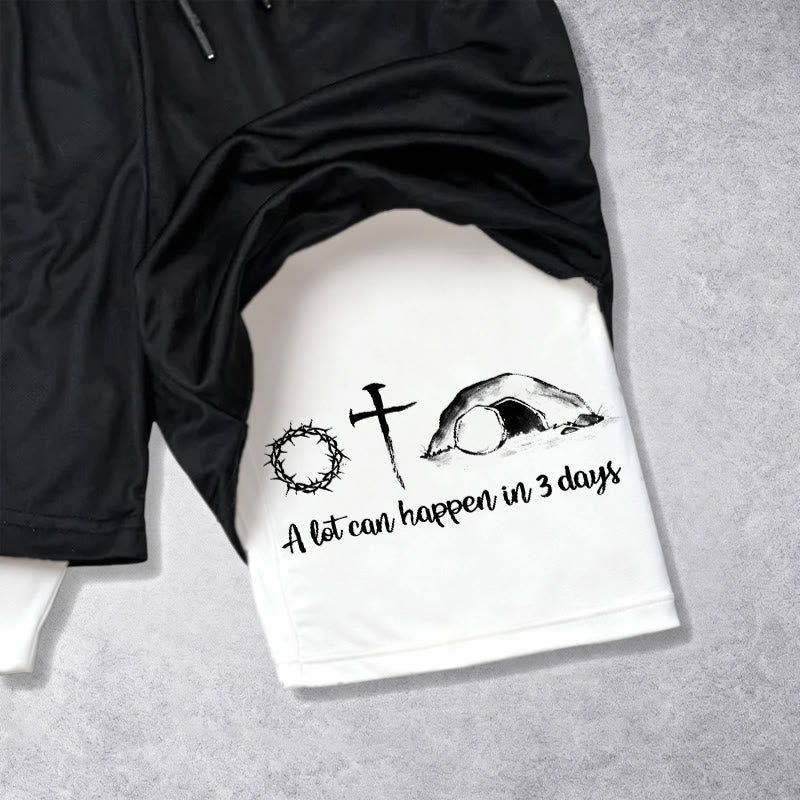 Christianartworkshop A Lot Can Happen in 3 Days Resurrection Symbols Performance Shorts - image 2