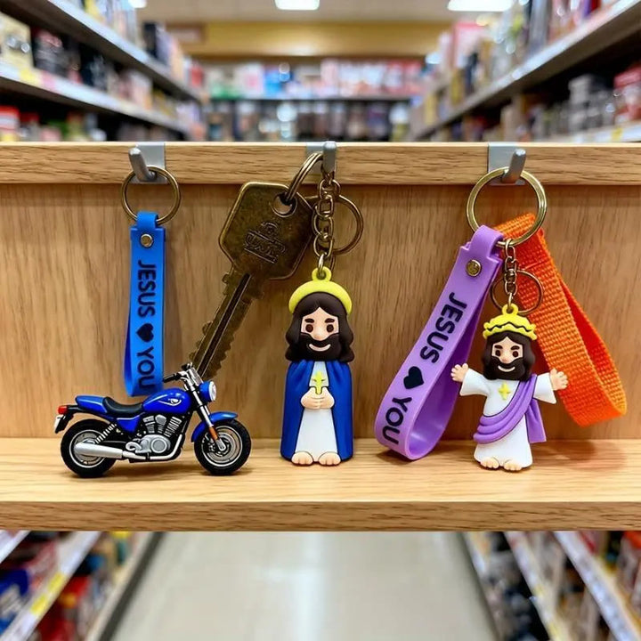 Christianartworkshop Jesus & JESUS LOVE YOU Heartfelt Daily Accessory Keychain - image 6