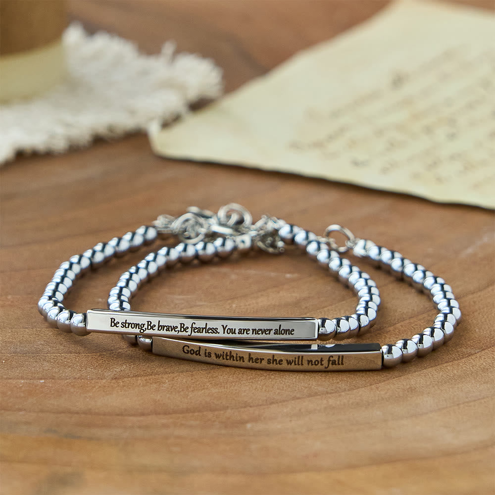 Christianartworkshop Strength & Courage Engraved Beaded Bracelet: A Symbol of Divine Strength & Courage - image 1
