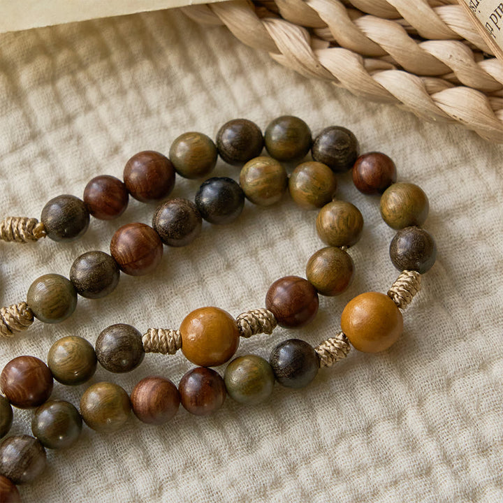Christianartworkshop Sandalwood Beads Rosary with St. Benedict & Crucifix: Bronze Medallion Design - image 4