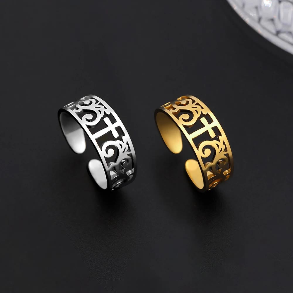 Christianartworkshop Filigree Cross Cutout Ring: A Symbol of Christ’s Enduring Grace - image 0
