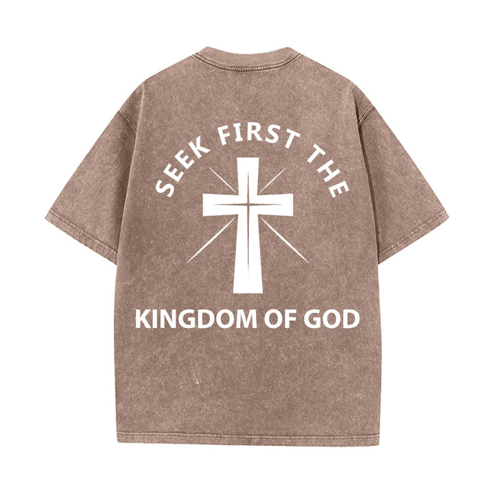 Christianartworkshop Seek First the Kingdom of God Unisex Washed T-Shirt - image 16