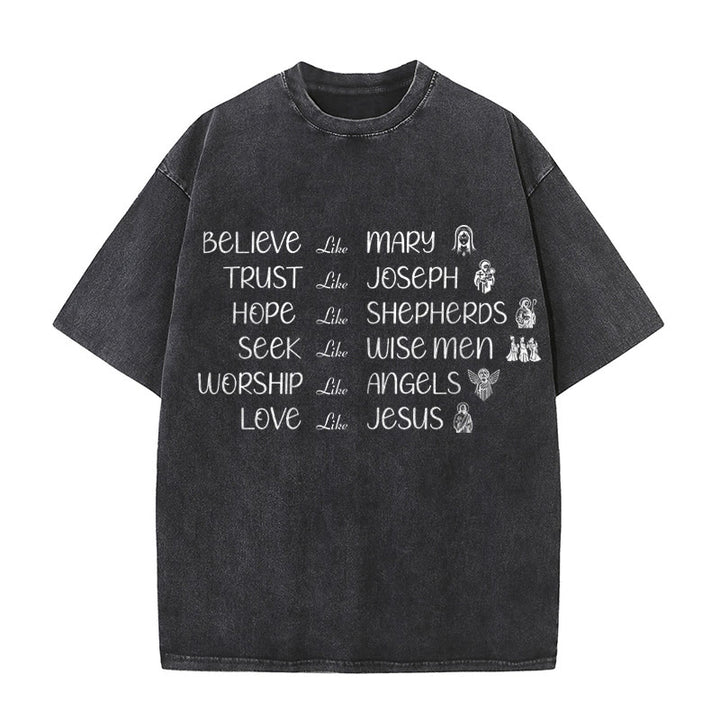 Christianartworkshop Bible Heroes Faith Statement Unisex Washed T-Shirt - Black - 5XL - image 0