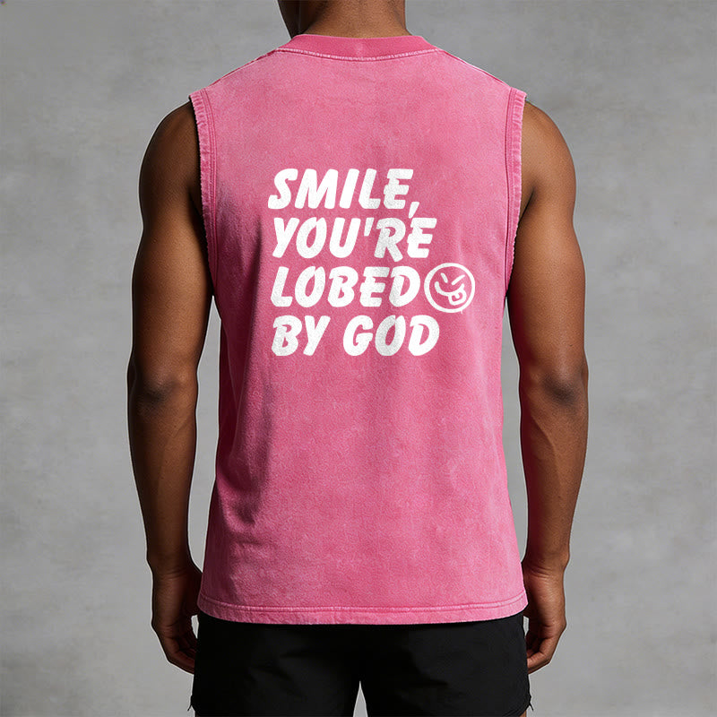 Christianartworkshop Smile You're Loved By God Unisex Washed Tank Top - image 29