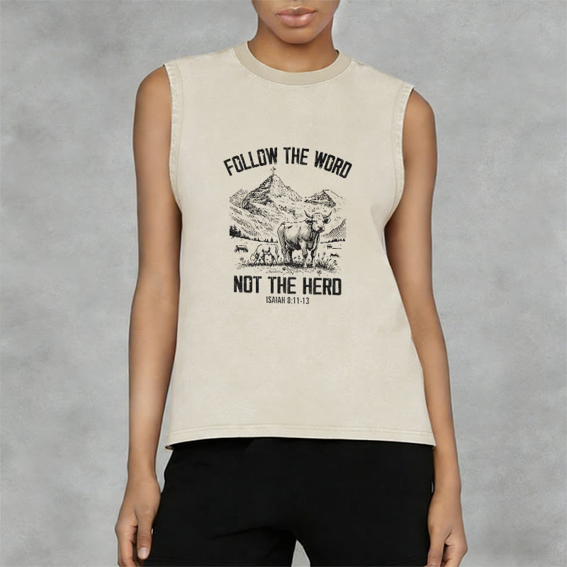 Christianartworkshop Follow The Word Not The Herd Unisex Washed Tank Top - image 11
