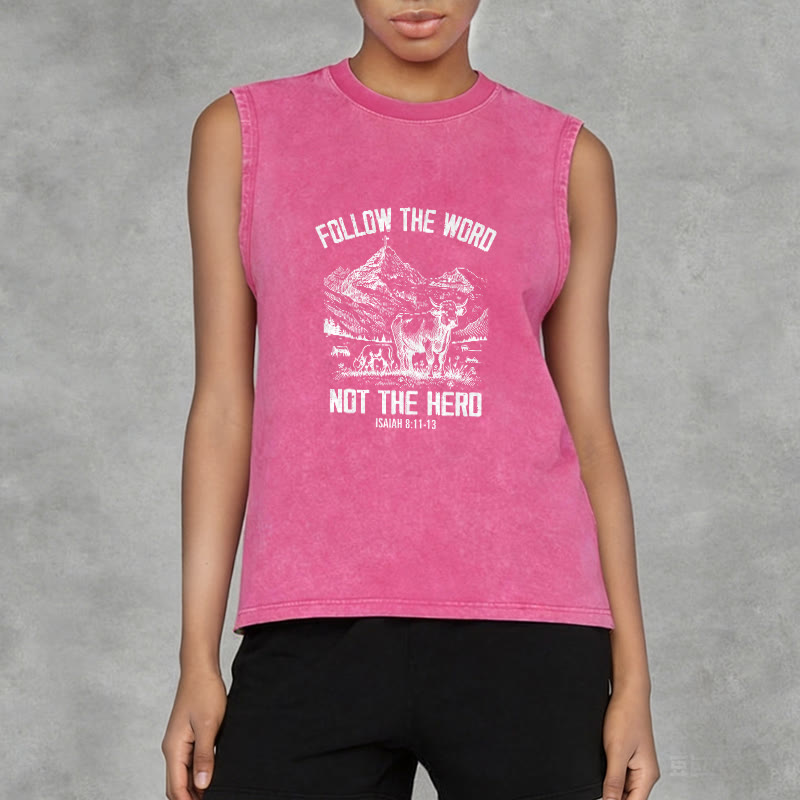 Christianartworkshop Follow The Word Not The Herd Unisex Washed Tank Top - image 14