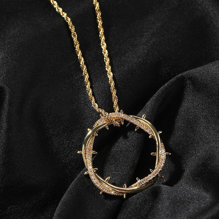 Christianartworkshop Crown of Thorns Zircon Necklace: A Symbol of Christ’s Redemptive Sacrifice - image 2