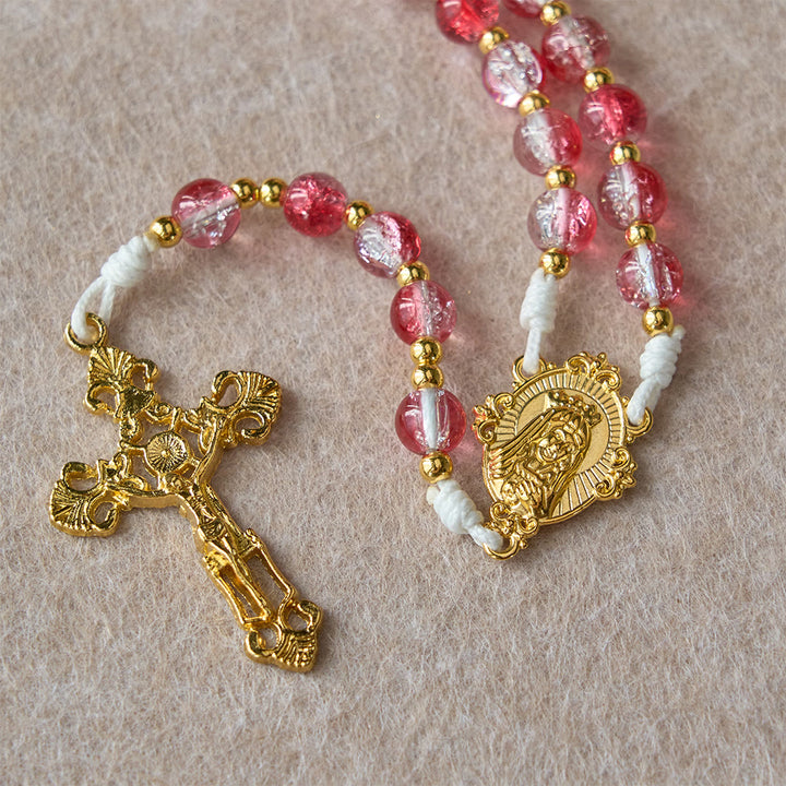 Christianartworkshop Red Glass Bead Holy Spirit Dove Our Lady Rosary: Embody Sacred Love and Vibrant Devotion - image 10