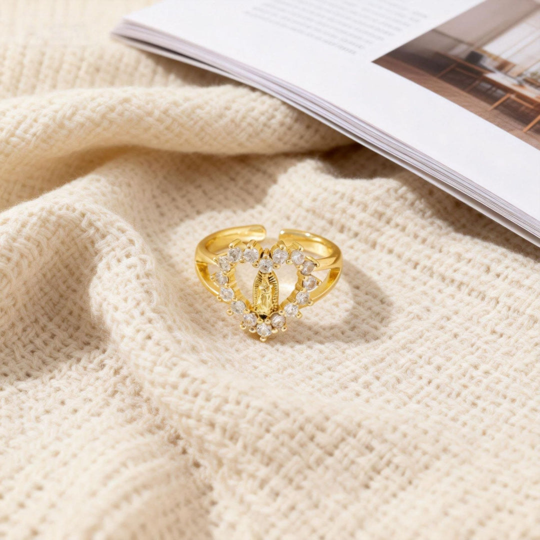 Christianartworkshop Heart/Moon/Oval Style Our Lady Ring: Sacred Devotion & Radiant Grace - image 11