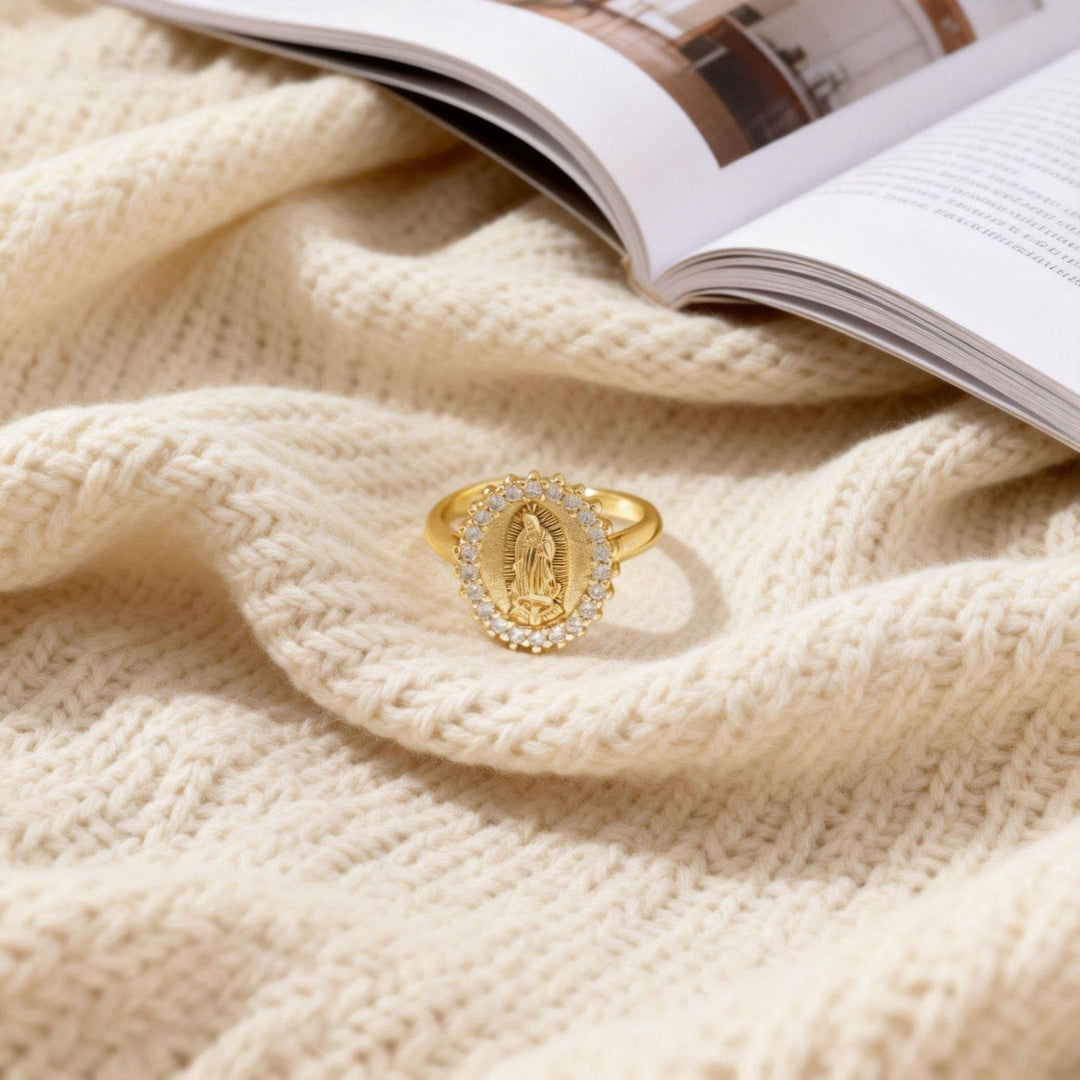 Christianartworkshop Heart/Moon/Oval Style Our Lady Ring: Sacred Devotion & Radiant Grace - image 8