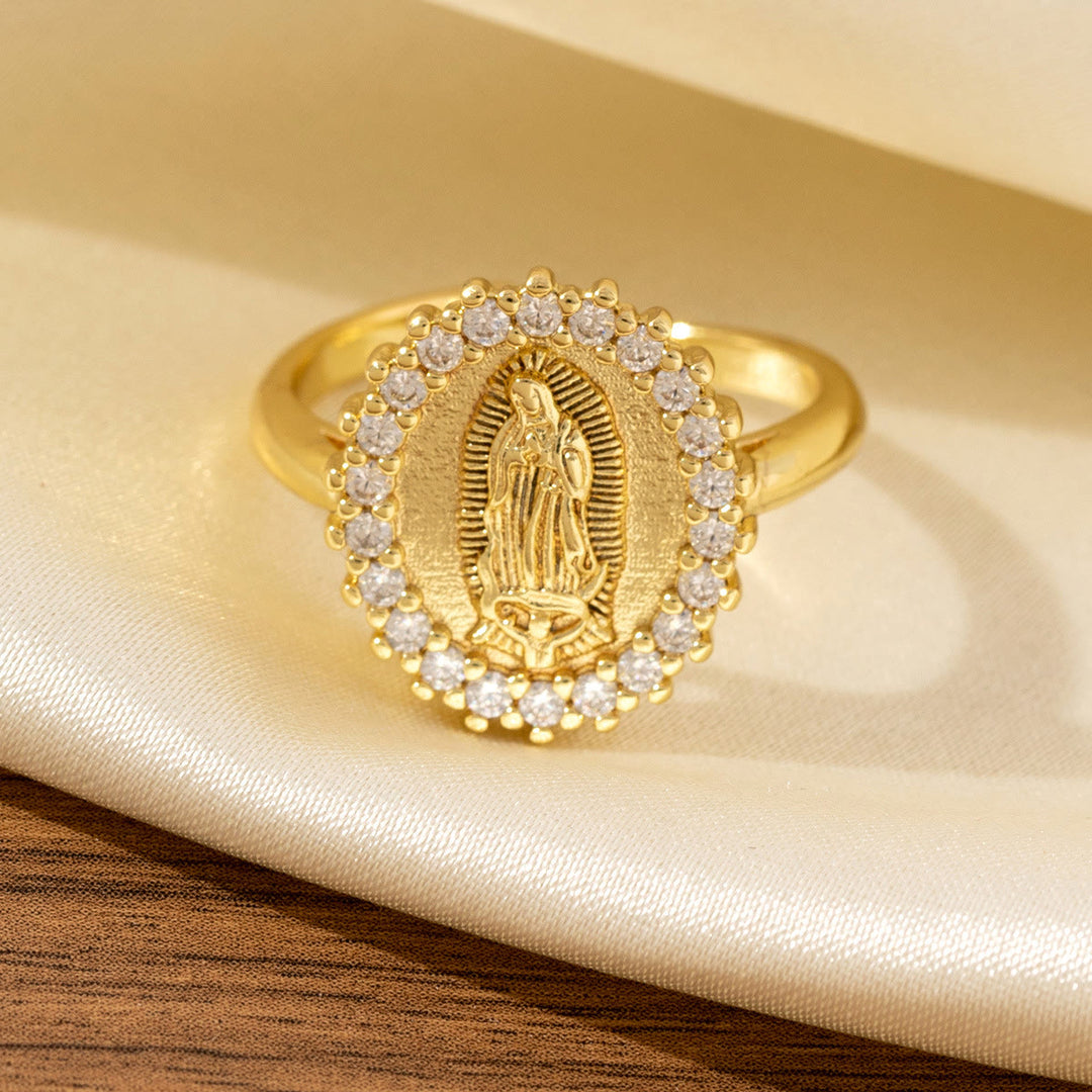 Christianartworkshop Heart/Moon/Oval Style Our Lady Ring: Sacred Devotion & Radiant Grace - image 7