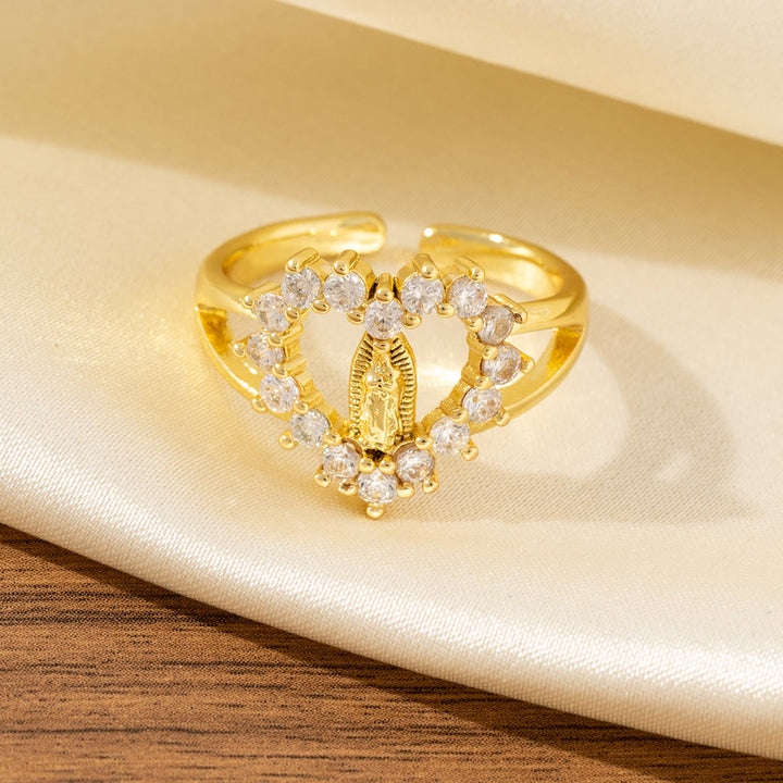 Christianartworkshop Heart/Moon/Oval Style Our Lady Ring: Sacred Devotion & Radiant Grace - image 10