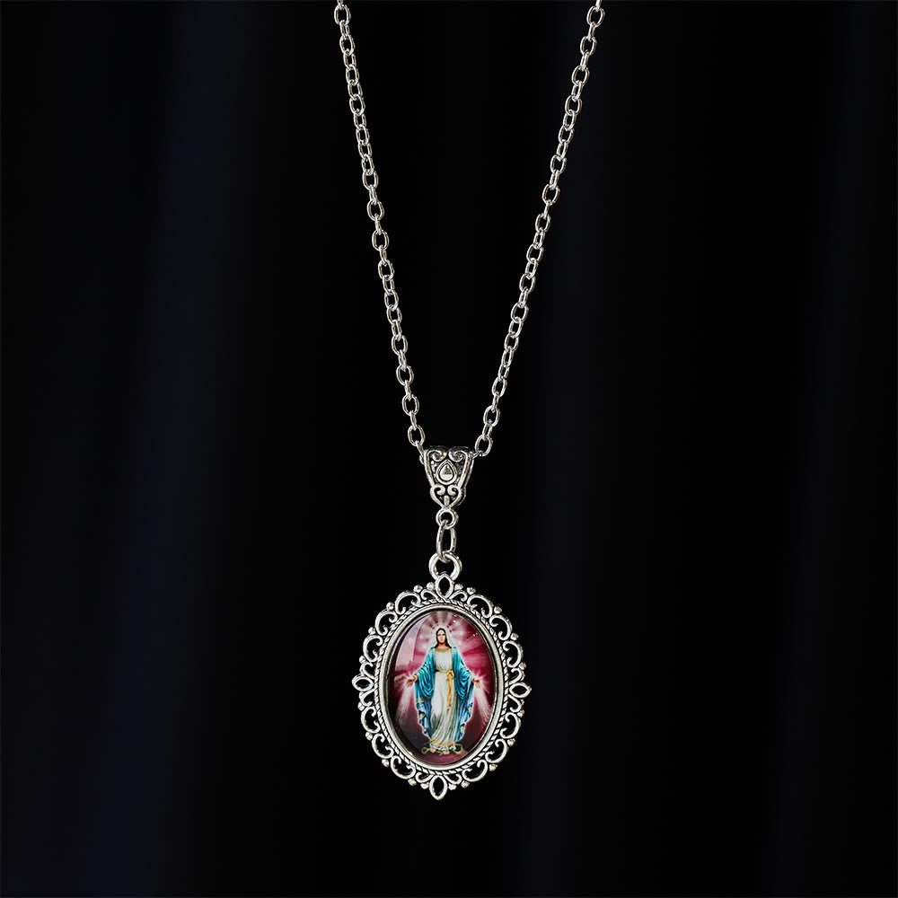 Christianartworkshop Filigree Frame Our Lady Portrait Necklace: A Symbol of Sacred Grace and Divine Light - image 10