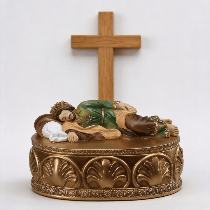 Christianartworkshop Ornate Reclining Jesus Resin Rosary Holder: Merging Artistry with Spiritual Comfort - image 3