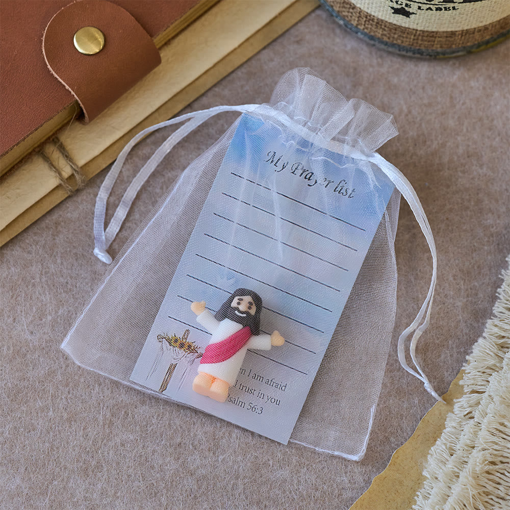 Christianartworkshop Mini Jesus Figurine With My Pray List Set: A Symbol of Gentle Faith in Every Hand - image 4