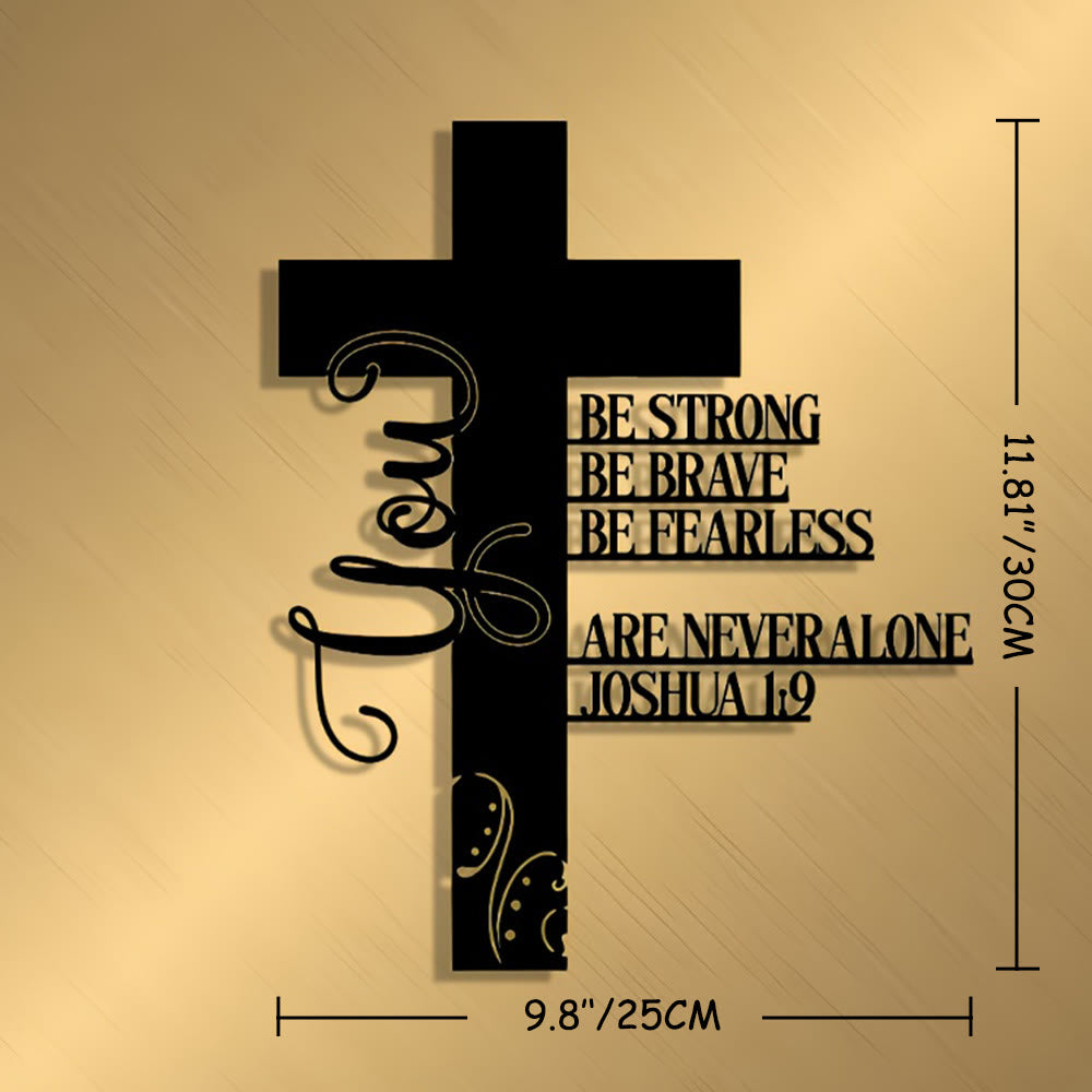 Christianartworkshop Joshua 1:9 Cross Metal Wall Decor: A Symbol of Fearless Faith - Black - 9.84''*11.81''/25*30cm - image 8