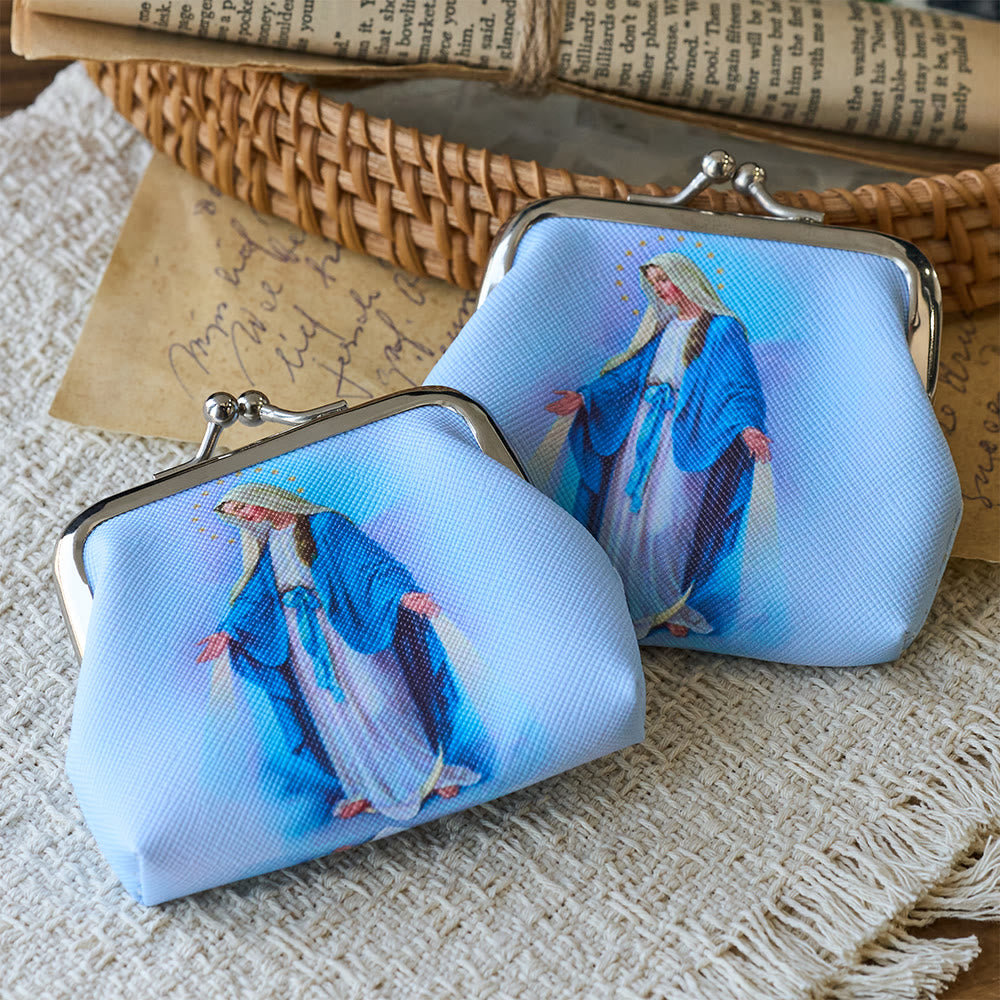 Christianartworkshop Our Lady of Grace Kiss-Lock Rosary Pouch: A Sacred Vessel for Faithful Treasures - image 1