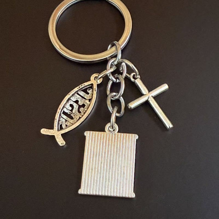 Christianartworkshop Scripture Cross Ichthys Keychain: A Symbol of Divine Possibility and Hope - image 2