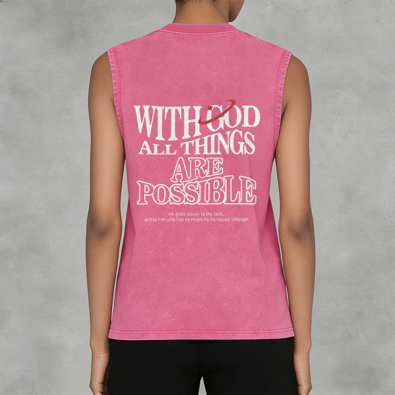 Christianartworkshop With God All Things Are Possible Washed Tank Top - image 11